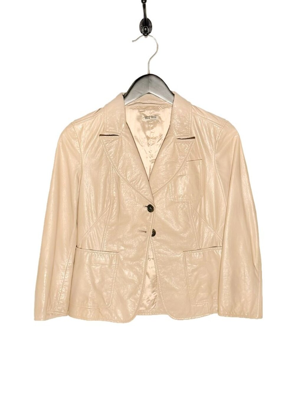 Miu Miu 2007 Beige Short Leather Jacket
